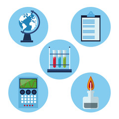 set laboratory research science vector illustration eps 10