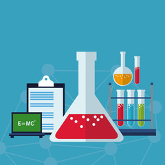 set laboratory research science vector illustration eps 10