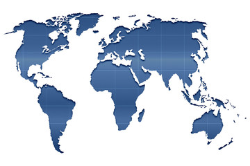 World map illustration in flat mode