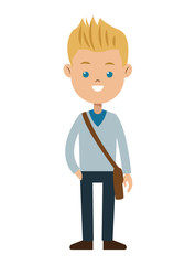 blond boy blue eyes sweater student vector illustration eps 10