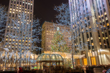 New York - DECEMBER 20, 2013: Christmas Tree at Rockefeller cent