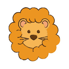 Cute lion cartoon icon vector illustration graphic design