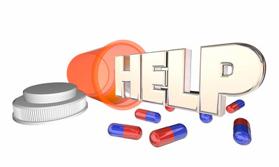 Help Medicine Health Care Assistance Pill Bottle Feel Better 3d