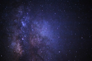 Close-up of Milky way galaxy with stars and space dust in the un