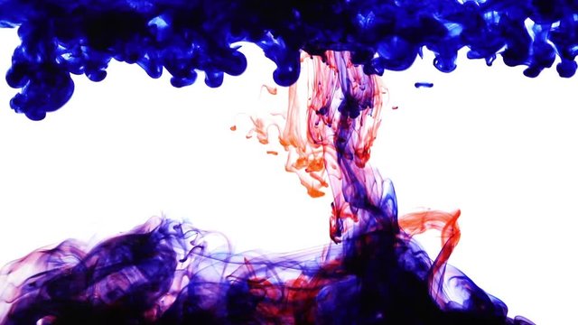 Colorful Ink Drop On White Background