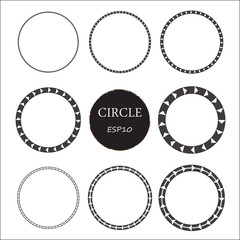 Set of hand drawn circles, vector design elements