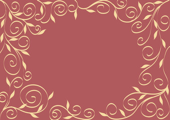 Abstract floral yellow on pink background | modern style frame design element