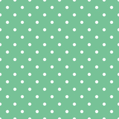 Small polka dot seamless green background vector