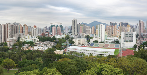 Panorama of Yuen Long District, Hong Kong city