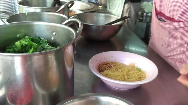 Cook noodles in boiling water for 10 min