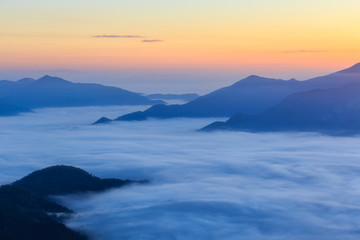 Pha Tung mountain in sunrise time