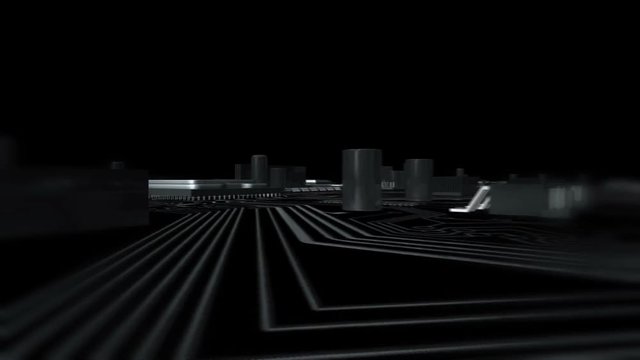High tech computer motherboard cg animation