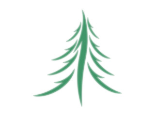 Symbol of a fir tree on a white background