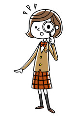 ブレザーの女子学生
