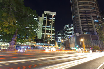 Brisbane night city traffic