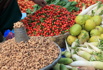 fresh vegetables selling at the street shop