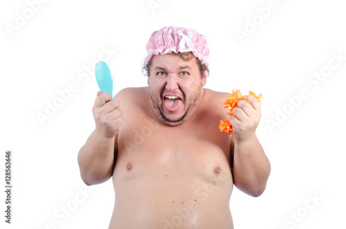 Funny Fat Man In The Shower Stockfotos Und Lizenzfreie Bilder Auf