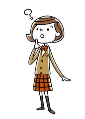 ブレザーの女子学生
