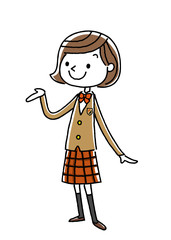 ブレザーの女子学生

