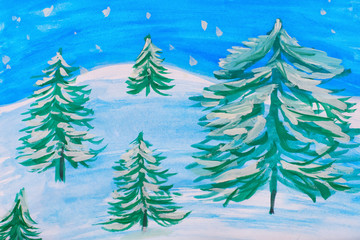 Obraz premium drawing, winter