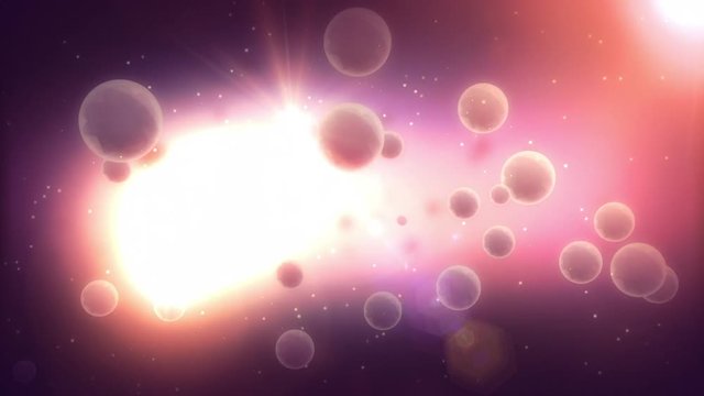 Flying 3d spheres abstract background animation