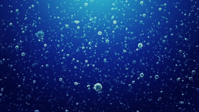 Bubbles under water background animation