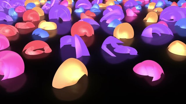 Moving Transforming Colorful Shapes On The Floor