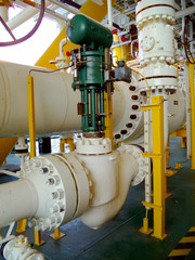 Control valve or pressure regulator in oil and gas process, The control valve used to controlled pressure in the system as Controller command, Oil and gas industry use to controlled the system.