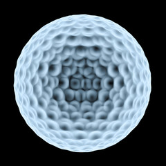 x ray golf ball isolated on black