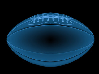 x ray american football ball isolated on black
