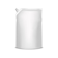 Template Blank White Foil Bag Packaging With Spout