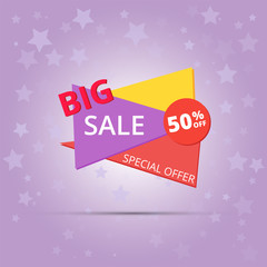 Big Sale poster, banner. Big sale, clearance, special offer. Vector illustration.