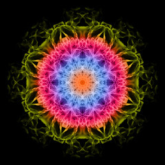 Abstract colorful fire flames on black background