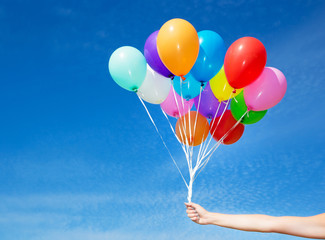 balloons on blue sky
