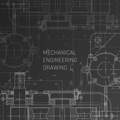 Mechanical Engineering drawing. Engineering Drawing Background. Blueprint vector.