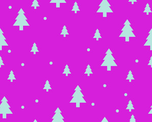 Christmas tree Seamless pattern for new year greeting card/wallpaper background. Vector Illustration. fir tree symbol.