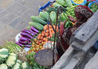 fresh vegetables selling at the street shop
