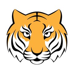 Tiger icon. Vector illustration for logo design, t-shirt print. Tiger mascot.