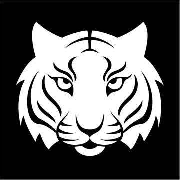 Tiger icon. Vector illustration for logo design, t-shirt print. Tiger mascot.