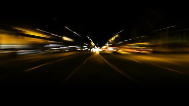 Futuristic Timelapse. Cars moving in the road