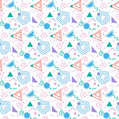 Fototapeta na wymiar Colorful background with geometric figures, vector seamless patt