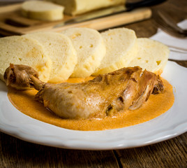 Chicken on red pepper
