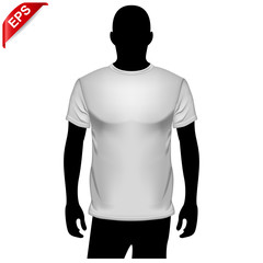 T-shirt template view. Vector eps 10 illustration.