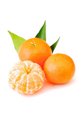 Ripe mandarin citrus isolated tangerine mandarin orange on white