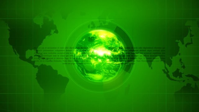 Shiny orbiting globe broadcast news animation
