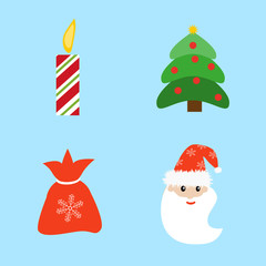 Christmas retro icons, elements and illustrations