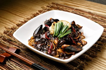 짜장면, jajangmyeon, black-bean-sauce noodles,sacheon zhajjang,사천짜장