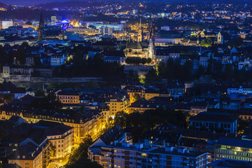 Obraz premium Aerial panorama of Basel