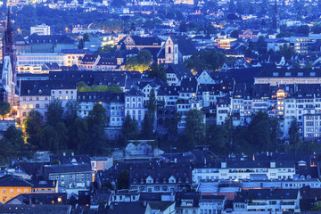 Fototapeta na wymiar Aerial panorama of Basel