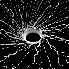 Black hole made from Flying Particles. Abstract Background.